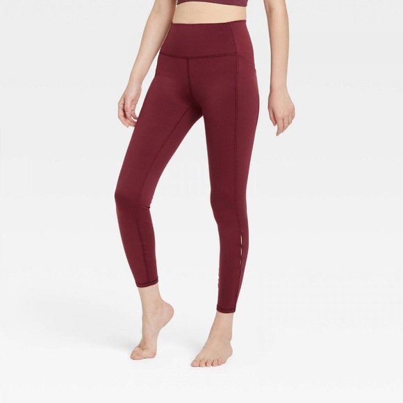 All In Motion Pants - NWT All In Motion Women's High-Rise Flex Keyhole 7/8 Leggings S Garnet Red
